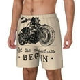 thumbnail image 2 of Uemuo Let The Adventure Begin Pattern Mens Swim Trunks Quick Dry Board Shorts with Mesh Lining, Stretch Beach Shorts Quick Dry No-Chafing Board Shorts-Large, 2 of 9