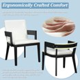 thumbnail image 5 of Euroco Wooden Dining Chairs Set of 2, Modern PU Leather Upholstered Kitchen Arm Chairs, Dining Room Chair for Living Room,Black, 5 of 8