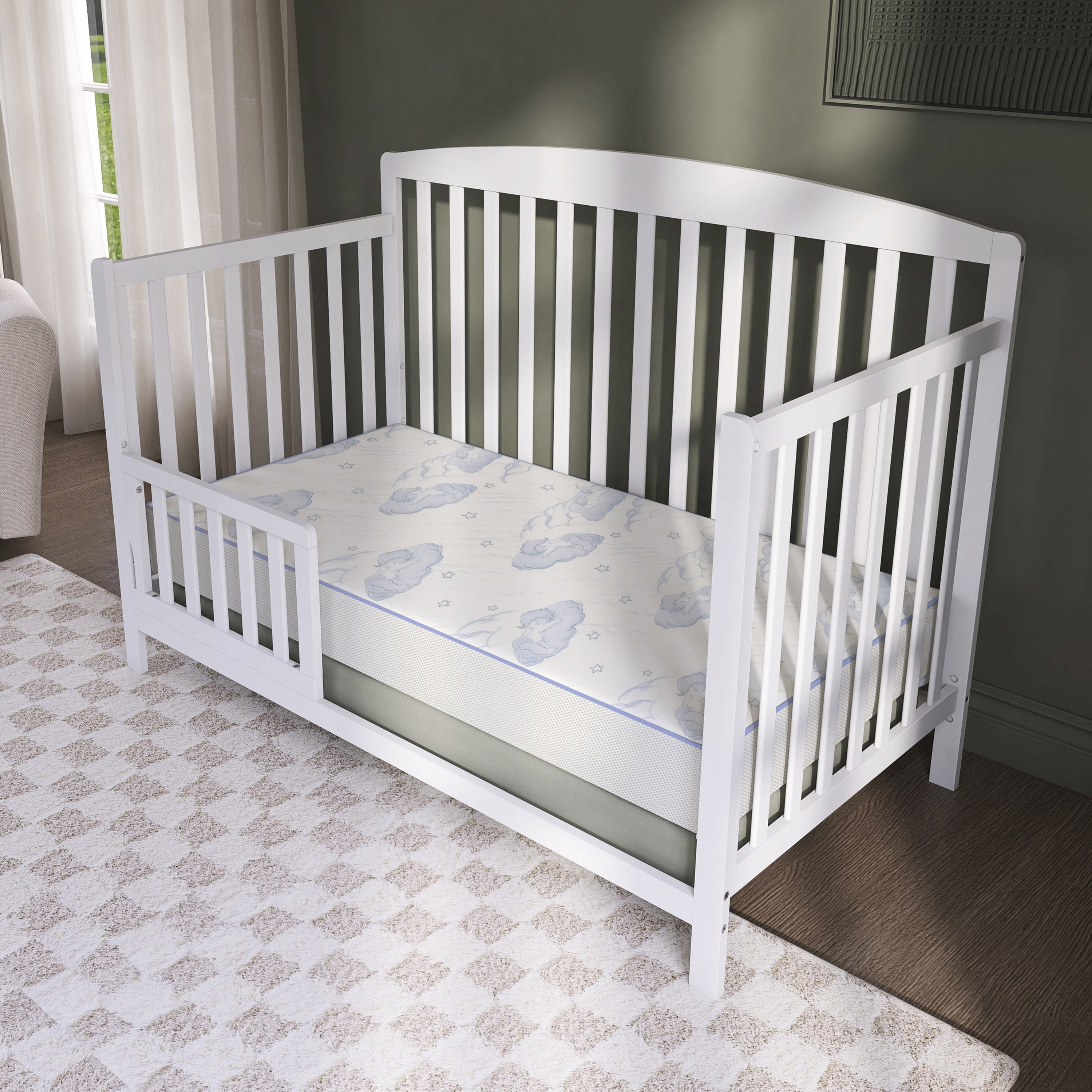 Dream on Me 2-In-1 Breathable Sweet Dreams 6” 88 Coil Crib & Toddler Innerspring Mattress