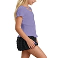 thumbnail image 6 of ITSAME Girls Summer Outfit Set Ribbed Ruffle Top & Shorts 2-Piece Kids Fashion Casual Set Purple Size 2T, 6 of 9