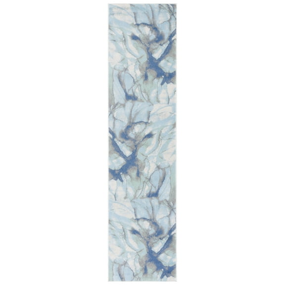 SAFAVIEH Skyler Lalia Abstract Runner Rug, Light Blue/Grey, 2'2" x 9'