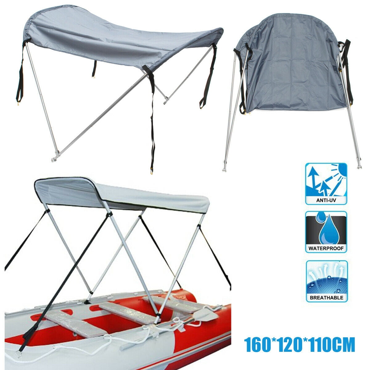 BOAT BIMINI CANOPIES ADJUSTABLE WIDTH 175cm to 200cm