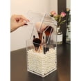 thumbnail image 3 of Soporte para brochas de maquillaje, organizador de brochas de maquillaje con cuentas blancas de 8 mm, soporte para brochas de maquillaje a prueba de polvo TUNC Sencillez, 3 of 5