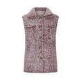 thumbnail image 5 of clear 50% off Usmixi Womens Winter Fleece Vest Sherpa Jacket for Women Casual Solid Button Down Lapel Sleeveless Vest Coats Soft Cozy Fuzzy Plush Outerwear with Pocket 2023 Fleece Vest, 5 of 7