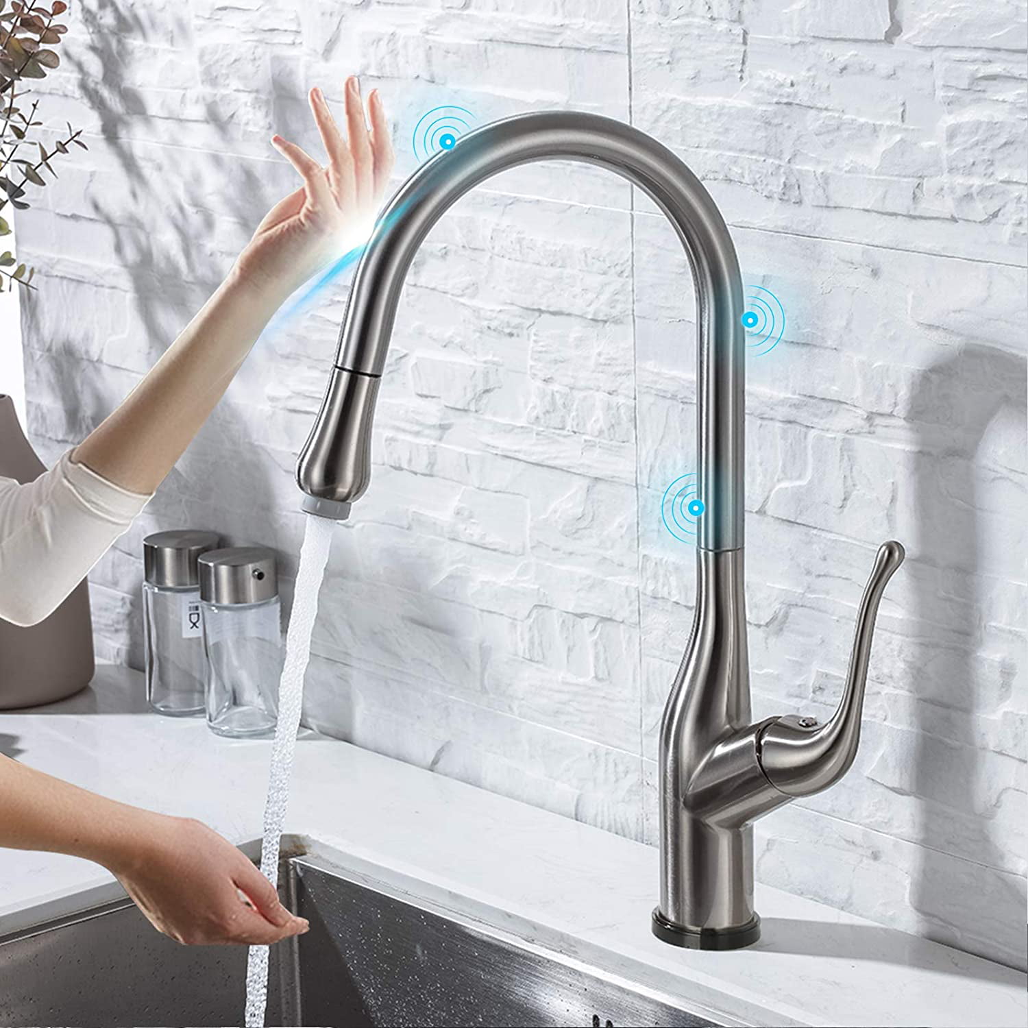 *REMODEL TIME* Contemporary Pull Down Kitchen Faucet-Touch Activated 
