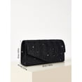 thumbnail image 5 of REMANLAND Women's Satin Pleated Evening Clutch Purse, Black, 5 of 7