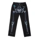 thumbnail image 2 of Pantalones de chándal a rayas con cinta para hombre y mujer, pantalón informal con bordado de mariposa Multicolor de alta calidad, a la moda, con cordón, 2 of 3