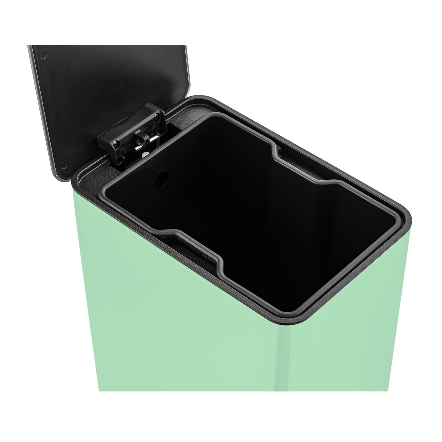 Qualiazero 2.6 Gallon Trash Can, Stainless Steel Step Bathroom Trash Can, Mint