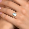 thumbnail image 4 of Gem Stone King 14K Two Tone Gold Sky Blue Simulated Aquamarine and Lab Grown Diamond Engagement Ring for Women | 4.16 Cttw | Oval 12X10MM | Gemstone March Birthstone | Size 8, 4 of 6