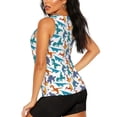 thumbnail image 3 of Uemuo Block Dinosaur Pattern Workout Tank Tops for Women Breathable Moisture-wicking tank top Sleeveless Running Loose Fit Yoga Tops Active Shirts Sports Gym Exercise, 3 of 9