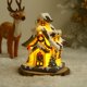 thumbnail image 2 of Casas de pueblo navideñas de invierno, adorno de resina en miniatura con iluminación LED, decoración de mesa de pueblo para fiestas navideñas, 3,54 x 3,15 x 4,72 pulgadas, 2 of 5