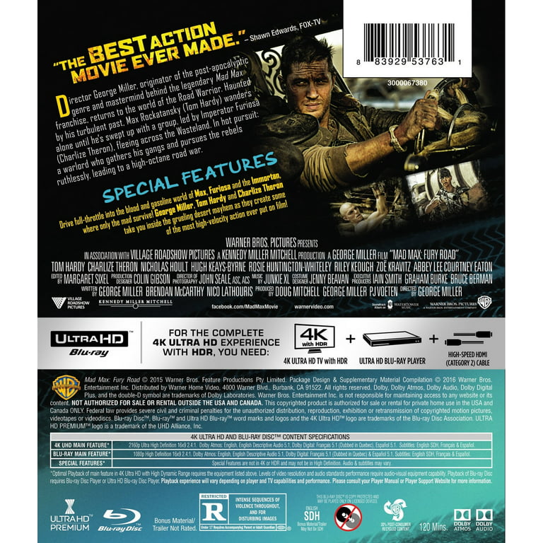  Mad Max: Fury Road [Blu-ray] : Tom Hardy, Charlize