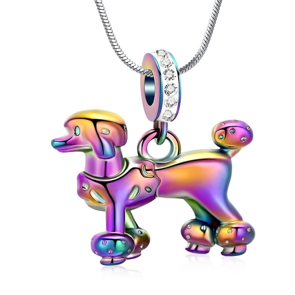 3D Poodle Urn Pendant Cremation Jewelry for Dog Ashes Holder Memory Necklace Pet Memorial Jewelry