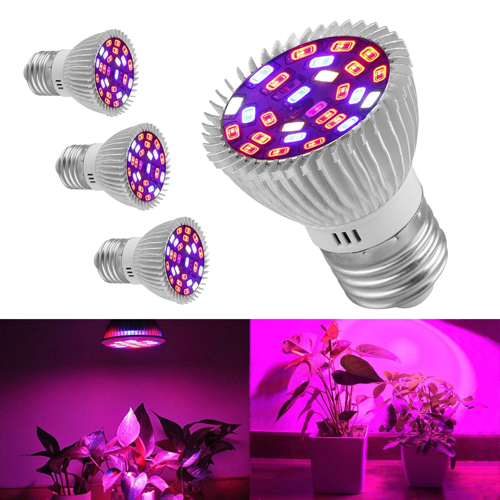 1Pack 220V 28W E27 Full Spectrum LED Grow light Plant Growing Lamp Bulb Indoor 