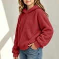 thumbnail image 6 of Mitankcoo Girls Teddy Fleece Hoodie Kids Cute 3D Bear Ear Hooded Pullover Sweatshirt with Pockets for Fall Winter 4-15Y, 6 of 8