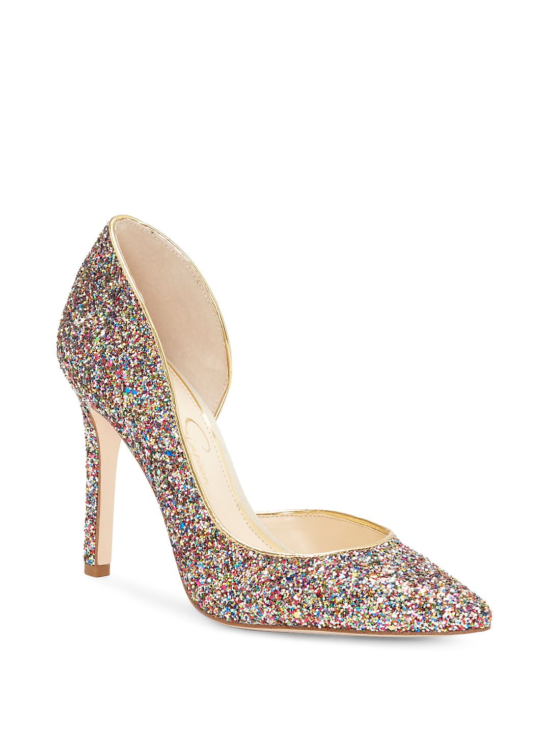 jessica simpson silver sparkly heels
