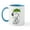 White/Blue Inside, variant on CafePress - Snoopy Raining Clovers - 11 oz Ceramic Mug - Novelty Coffee Tea Cup