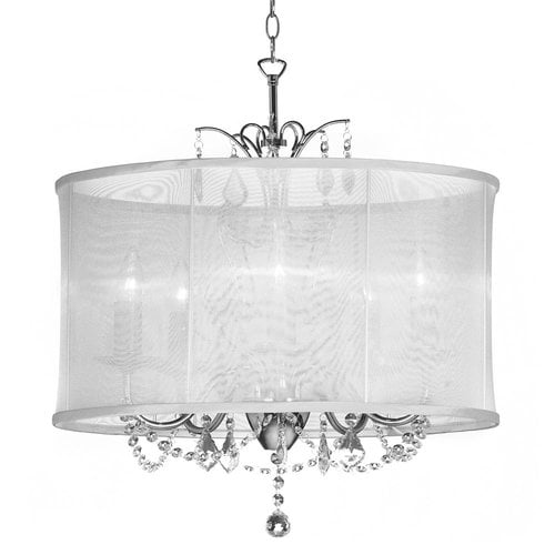 Radionic Hi Tech Vanessa 5 Light Drum Chandelier Com Radionic Hi Tech Vanessa 5 Light Drum, Vanessa 3 Light Chrome Chandelier With K9 Crystals