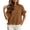 Brown, variant on Sweaters for Women Crew Neck Eyelet Knit Ruffle Cuff Short Sleeve Relaxed Fall Knit Jumper for Women