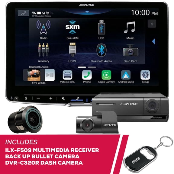New Alpine Halo9 ILX-F509 9" Multimedia w/ Bullet Camera & DVR-C320R Camera