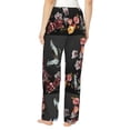 thumbnail image 3 of Goofa Butterfly with Fowers Printed Soft Pajama Pants for Women, Wide Leg Comfy Casual Lounge Yoga Pants-Medium, 3 of 9