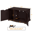 thumbnail image 4 of Alden Design Wooden Cat Litter Box Side Table with Washroom Storage Bench, Espresso, 4 of 8