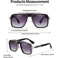 thumbnail image 4 of Gafas de sol de aviador cuadradas para mujer y hombre, gafas de sol de aviador retro, 4 of 5