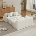thumbnail image 4 of 135.4" Modular Sectional Sofa with Movable Ottoman, 4-Seater Boneless Couch with Pillows, U Shaped Cloud Tufted Couch for Living Room, No Assembly, Ivory, 4 of 8