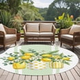 thumbnail image 5 of Summer Fruit Round Living Room Rugs 5 ft, Watercolor Lemon Flowers Green Eucalyptus Leaf Washable Area Rug with Non-Slip Sturdy Edge Binding Round Carpet for Entryway Kitchen Bedroom Bathroom, 5 of 9