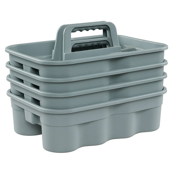Begale 6-Pack Commercial Products Deluxe Carry Caddy for Cleaning Products, 2 Compartment Plastic Cleaning Basket