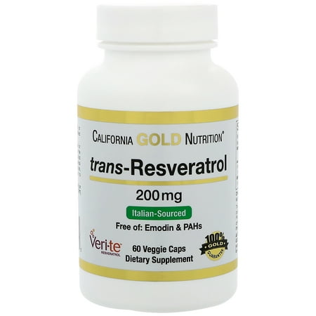California Gold Nutrition  Resveratrol  98  Trans-Resveratrol  200 mg  60 Veggie