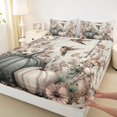 thumbnail image 3 of Manfei Fall Thanksgiving Theme Fitted Sheet Full,Fall Pumpkin Print Bed Set,3pcs,1 Fitted Sheet and 2 Pillowcases, 3 of 6