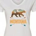 thumbnail image 4 of Inktastic Montana Vacation Bear Silhouette Women's V-Neck T-Shirt, 4 of 5
