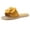 Yellow, variant on Women’s Flower Decor Straw-Style Flip Flops, Bohemian Woven Thong Sandals, Cute Casual Summer Slippers for Beach & Vacation