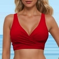 thumbnail image 2 of MNCEKFOD High Waisted Bikini Sets for Women Underwire Full Coverage Bikini Top Push Up Bathing Suit Tops with Lace Up Summer Vcation Swimwear Red XL, 2 of 5