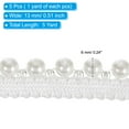 thumbnail image 2 of Uxcell 5 Yard  6mm OD 0.51" Wide Faux Pearl Lace Ribbon White 5Pack, 2 of 5