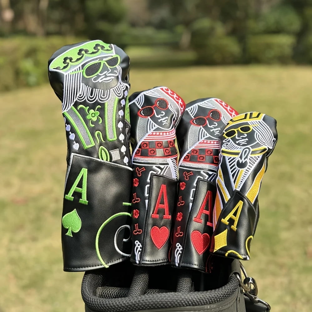 AMEYXGS Archery Golf Club #1/3/5 Wood Headcovers Driver Fairway Wood Cover PU Putter Head Covers