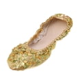 thumbnail image 4 of Zapatos de danza del vientre Suelas blandas Zapatos de rendimiento antideslizantes con lentejuelas Tamaño 2-7 METRO Baoblaze Zapatos de la danza del vientre, 4 of 8