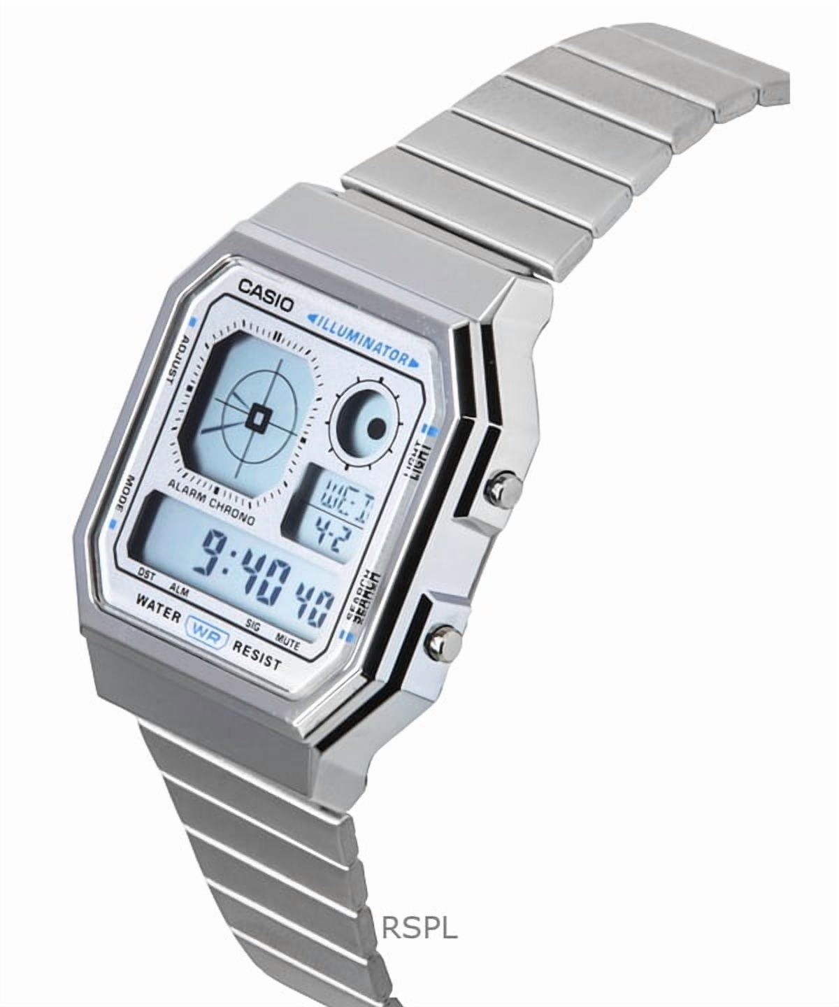 Casio Vintage Digital Stainless Steel Quartz A130WE-7A Unisex Watch