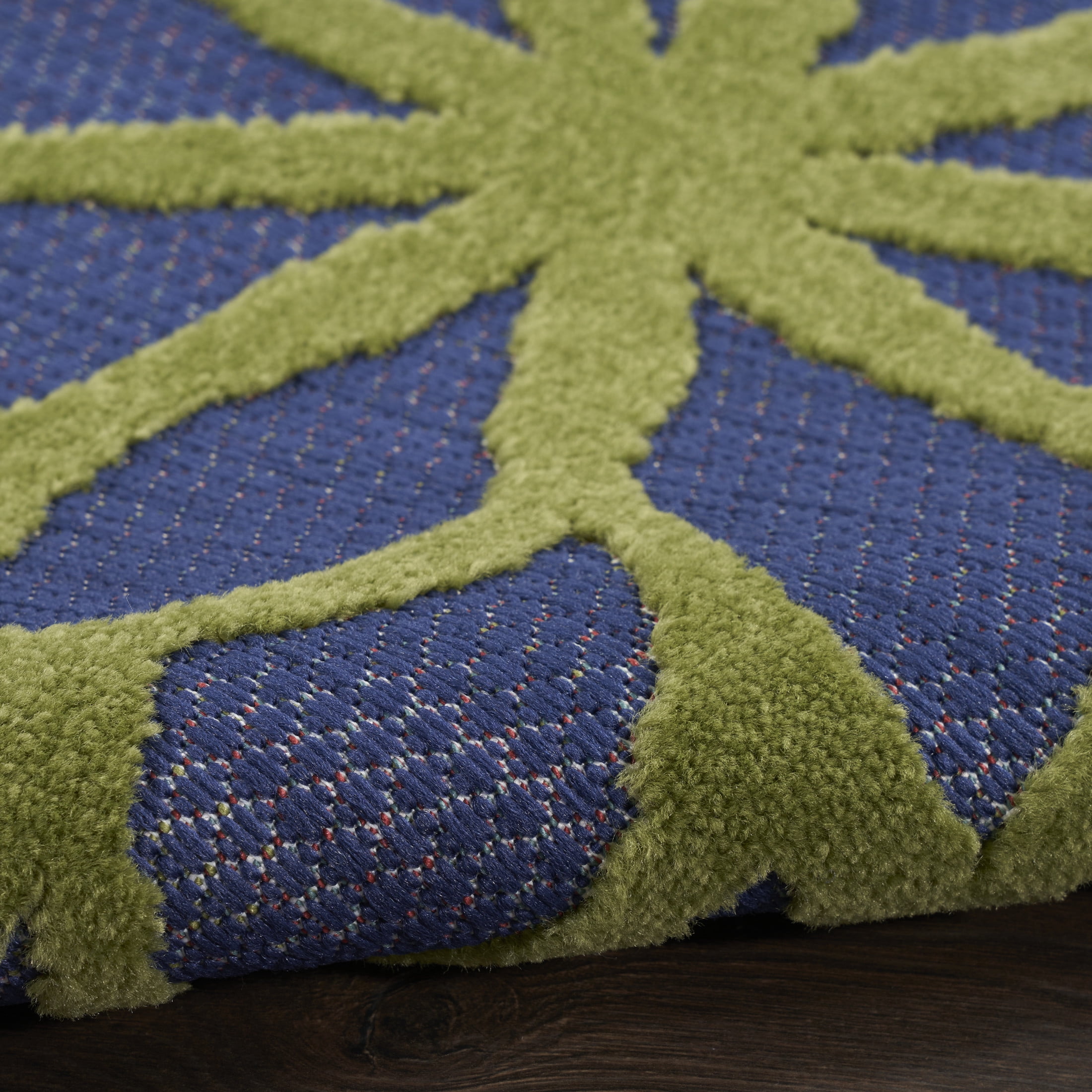 Nourison Aloha 2'3" x 10' Navy Multicolor Outdoor Rug