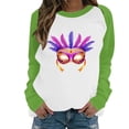 thumbnail image 2 of Xuyuer Mardi Gras Shirts for Women Shirt Funny Mask Graphic Tee Carnival Long Sleeve Shirt V Neck Top, 2 of 6