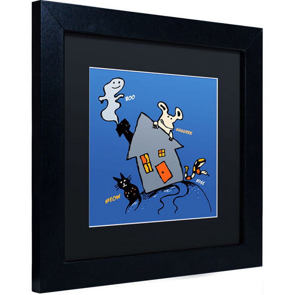 Trademark Fine Art "Halloween House" Canvas Art by Carla Martell, Black Matte, Black Frame