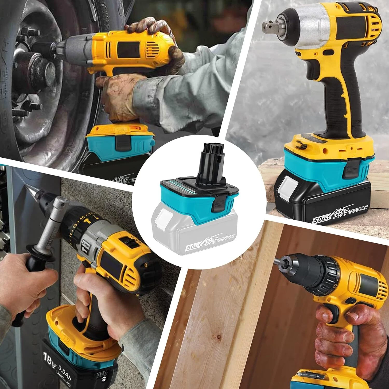 Battery Adapter for Makita 18V Li-Ion Battery Convert To for Dewalt Ni-Cd Ni-Mh