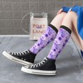 thumbnail image 3 of Lsque Violet Printed Crew Socks Men's Women's LightWeight Thin Casual Calf Socks ,Knee High Socks,Cotton Socks, 3 of 9
