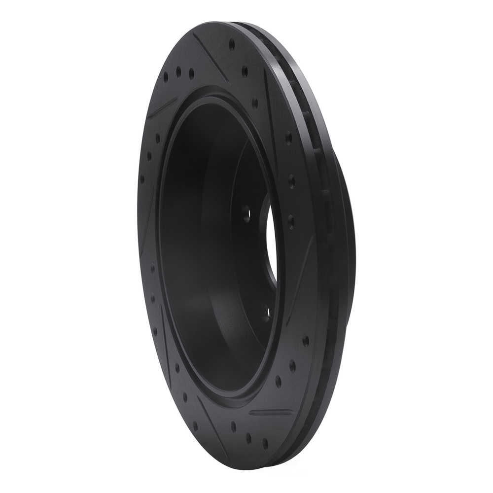Dynamic Friction Company 633-47027L DFC Brake Rotor - Drilled And Slotted - Black