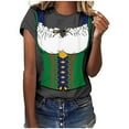 thumbnail image 1 of Pompotops Blouse Décontractée Mode Femme Imprimé Oktoberfest Col Rond T-Shirt Blouse Imprimée Tee Liquidation, 1 of 4