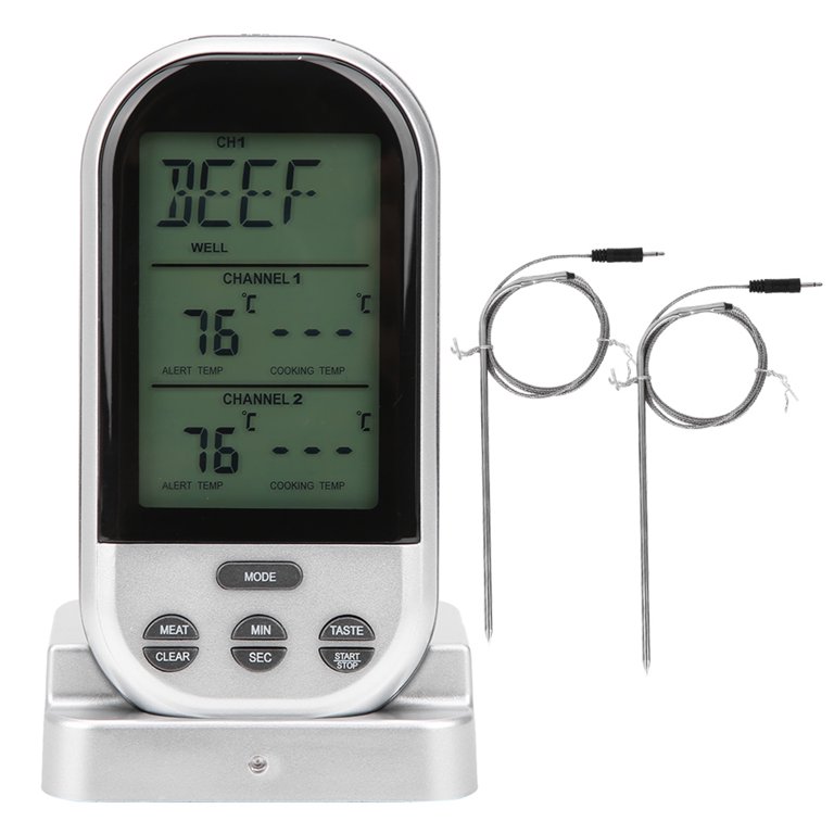 RUXAN Wireless Smart Meat Thermometer with 2 Probes,Timer,Alarm
