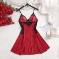 thumbnail image 6 of Warop Women's Nightgown, V-Neck with Polka Dots and Bow Decor, Sheer Chemise for Bedroom and Special Setting, 6 of 9