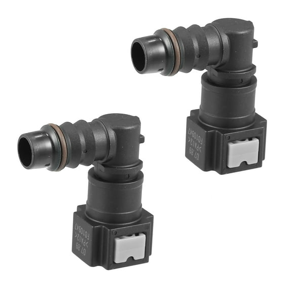 Unique Bargains 2pcs Fuel Line Quick Connect 90 Degree Fuel Hose Adapter Connector for 5/16 to 3/8 Nylon Tube