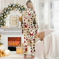 thumbnail image 2 of LINGLANG Pajamas For Women Set Christmas Cozy Print Long Sleeve Top With Lapel Soft Pants Holiday Comfort Homewear Outfit Xmas Print Pjs Sleepwear Loungewear Nightwear Nightclothes Homewear, 2 of 5